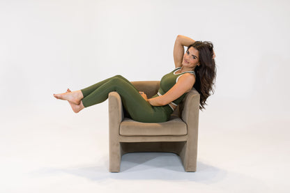 Olive and Cream Aire Borderline Leggings