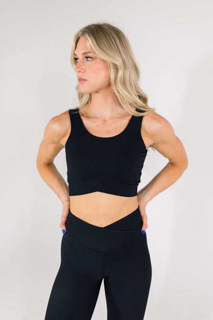 Refine Ribbed Crossover Crop Top