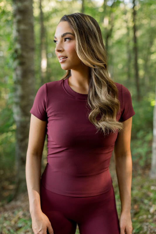 Ribbed All in One Cinched Baby Tee
