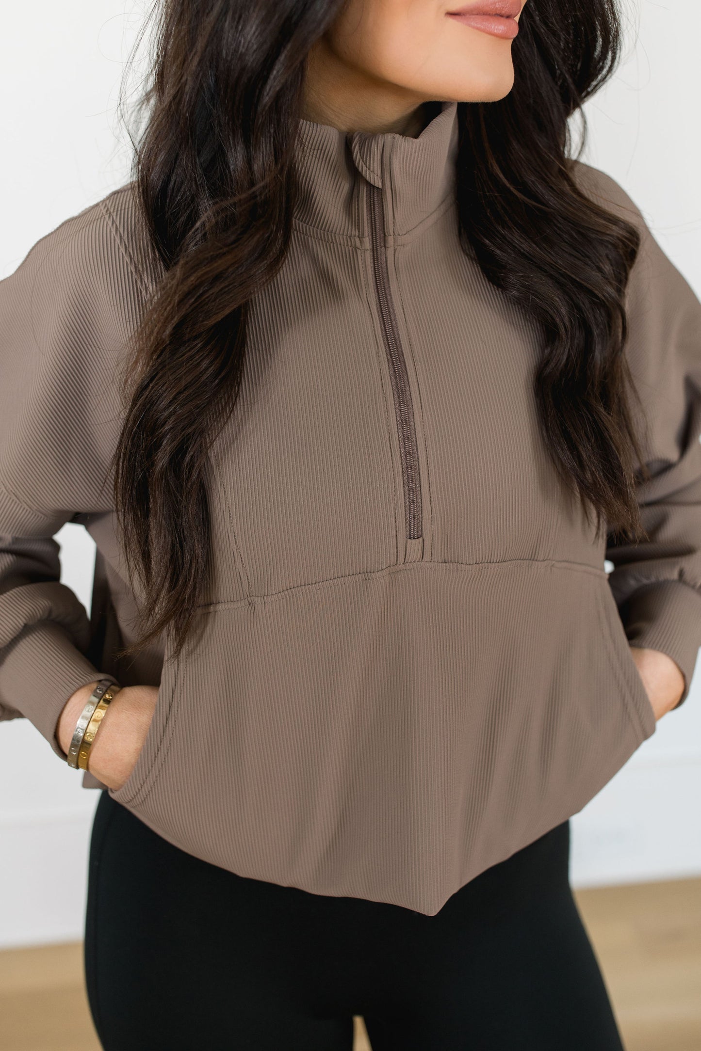 Ribbed Here to Stay Half Zip Pullover