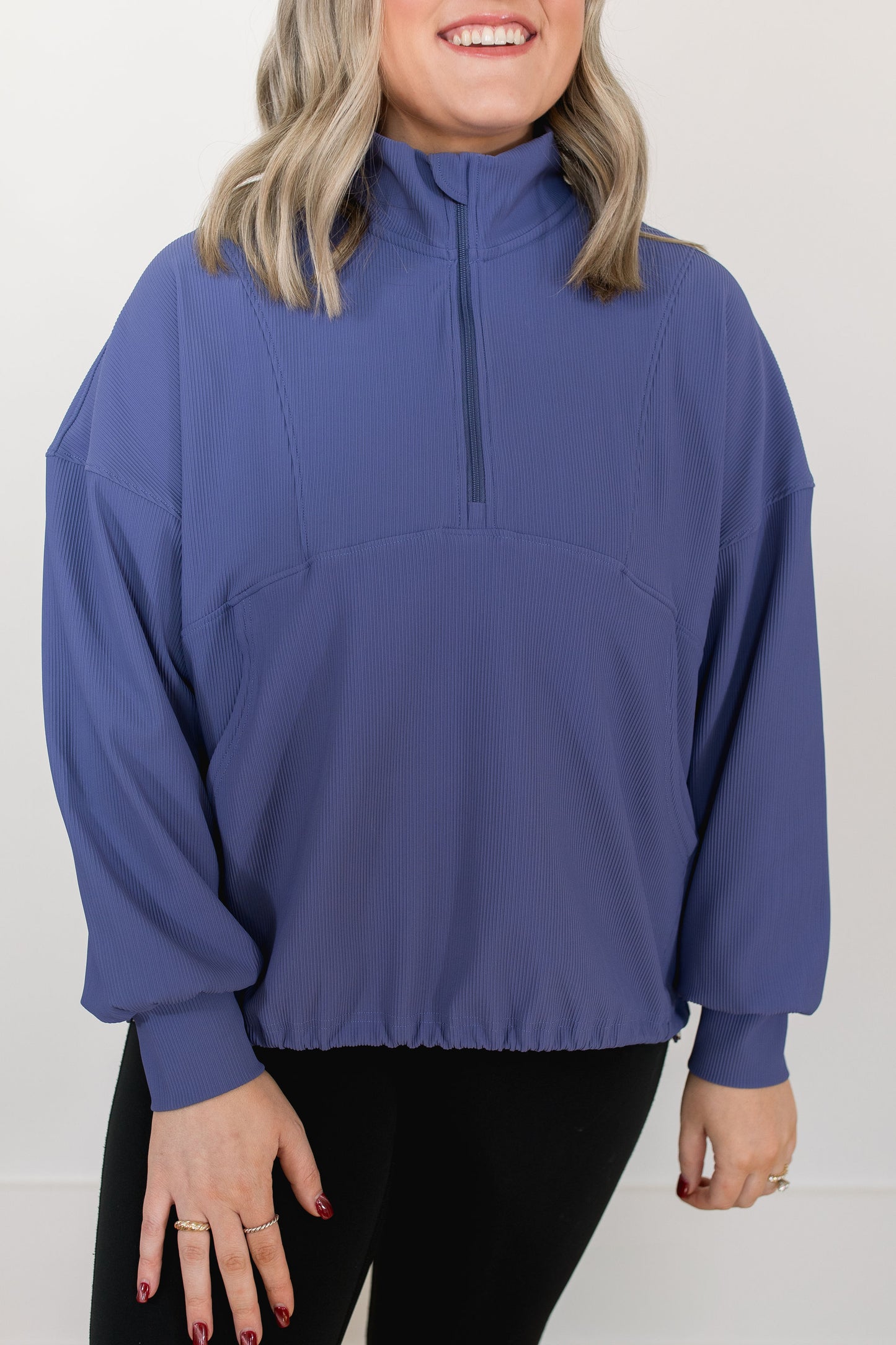 Ribbed Here to Stay Half Zip Pullover