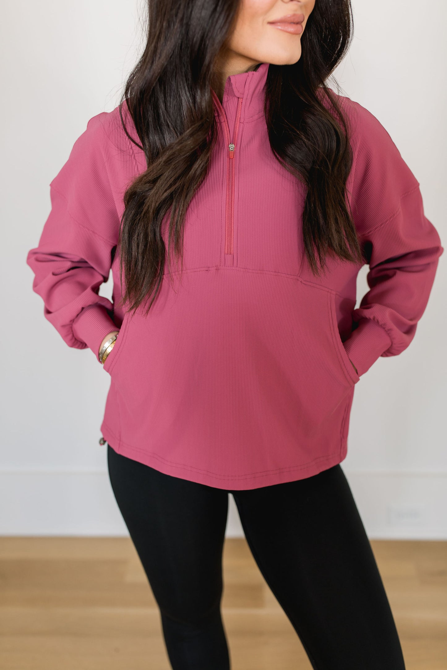 Ribbed Here to Stay Half Zip Pullover