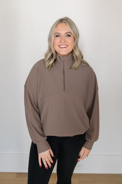 Ribbed Here to Stay Half Zip Pullover