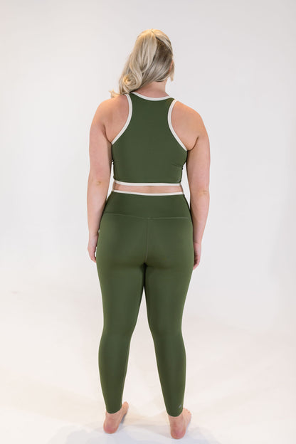 Olive and Cream Aire Borderline Leggings