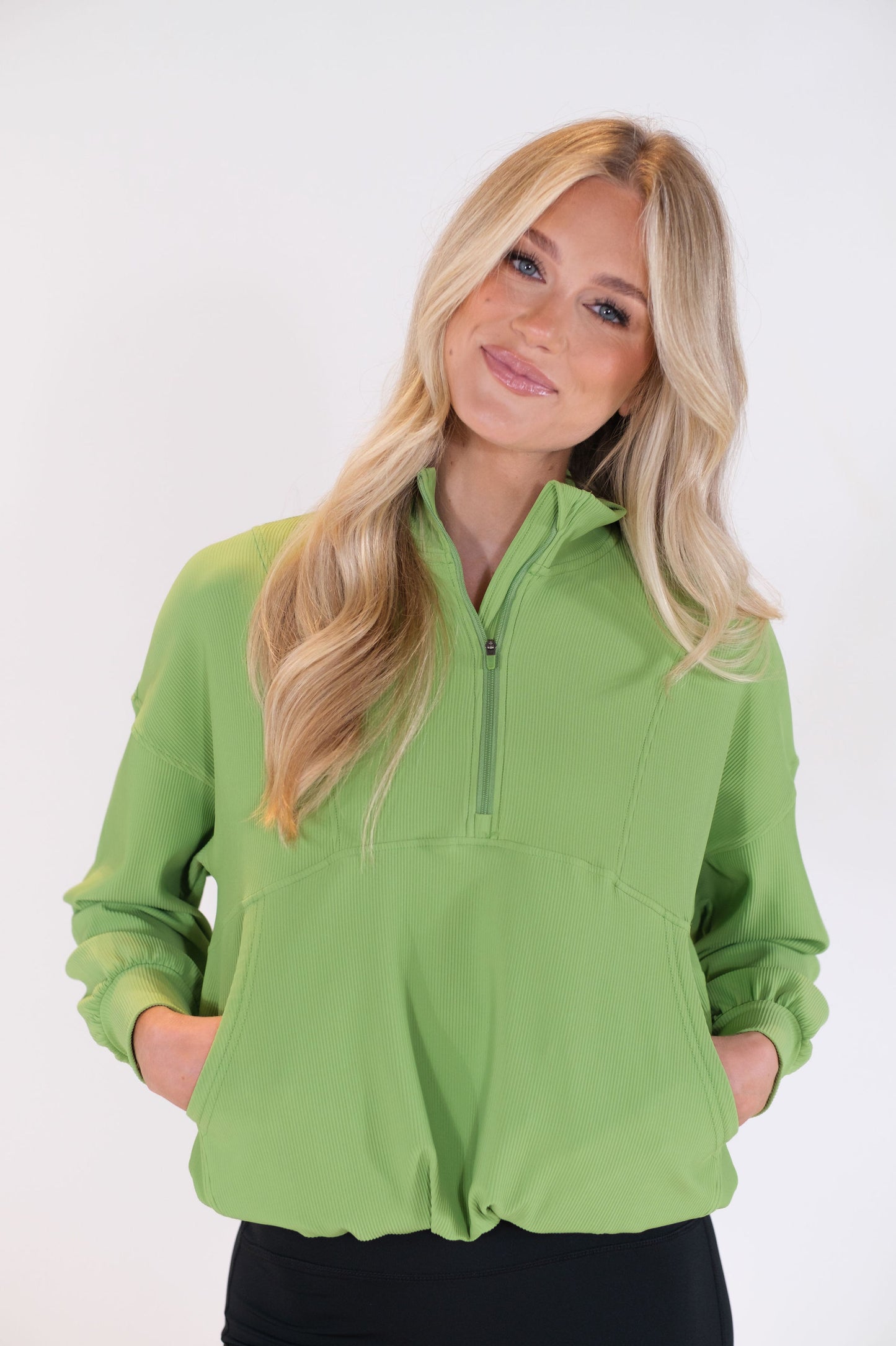 Ribbed Here to Stay Half Zip Pullover