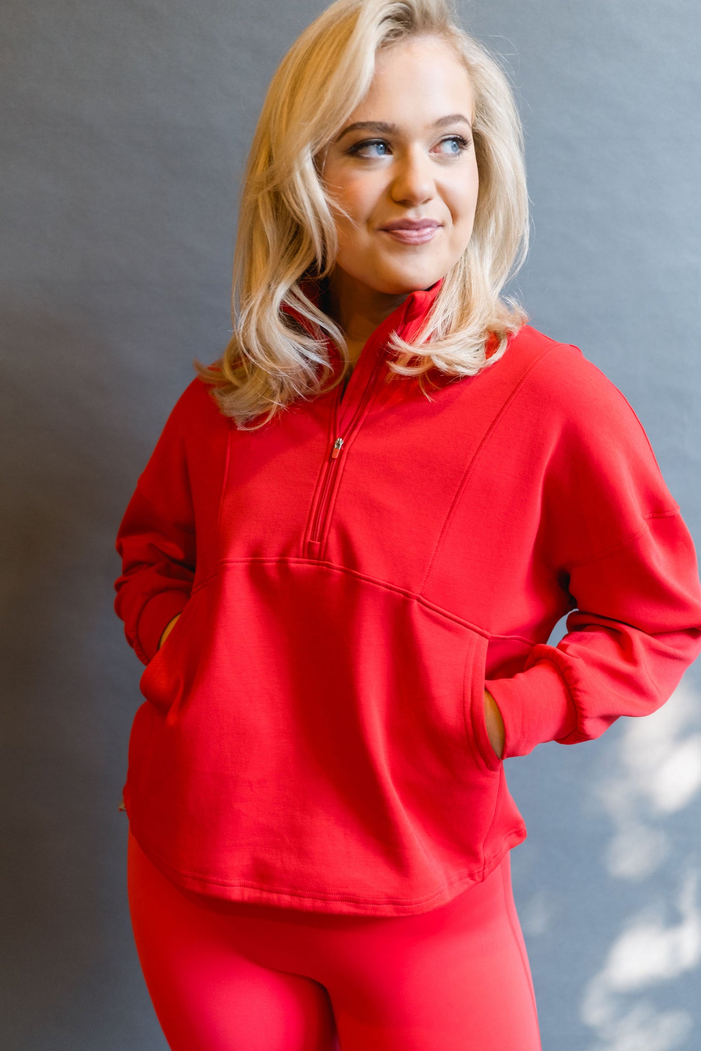 Cherry Here to Stay Half Zip Pullover