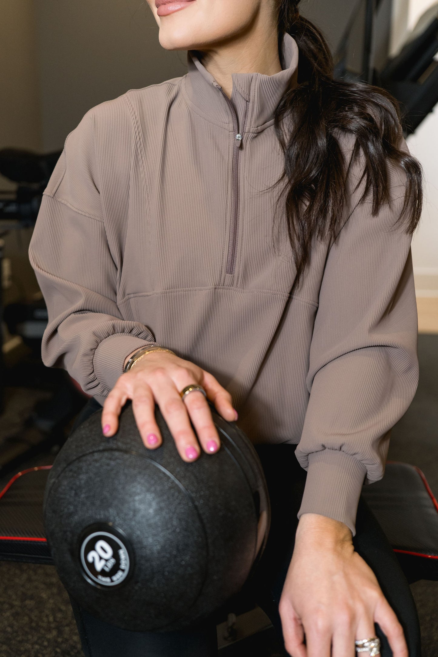 Ribbed Here to Stay Half Zip Pullover