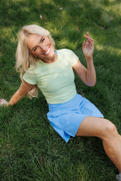Refine Ribbed Cinched Baby Tee