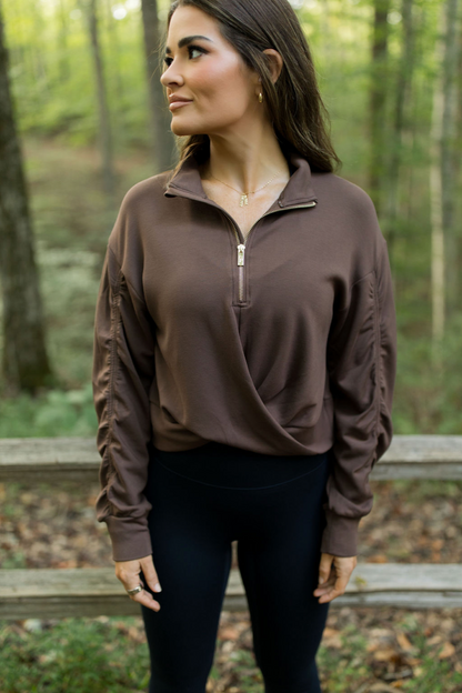 CloudLuxe Twist Quarter Zip Pullover