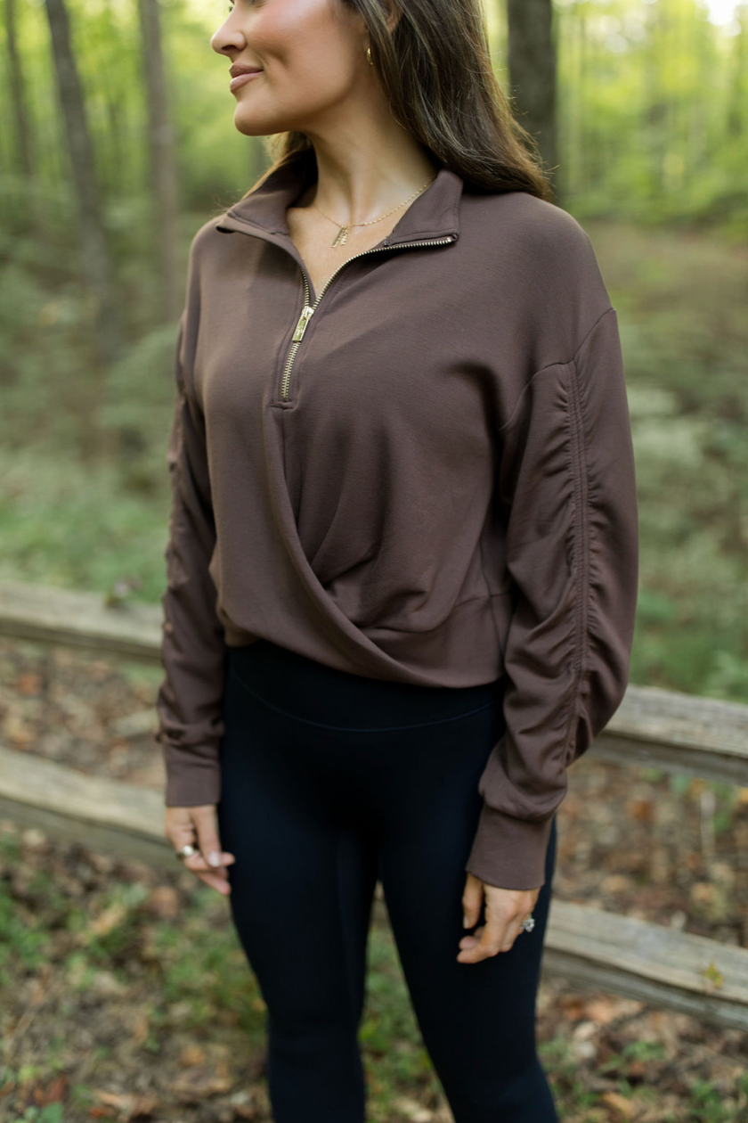 CloudLuxe Twist Quarter Zip Pullover