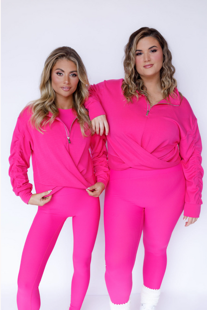 CloudLuxe Twist Quarter Zip Pullover