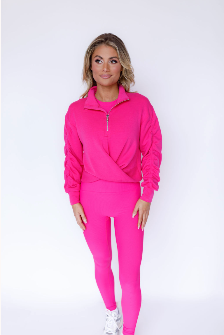 CloudLuxe Twist Quarter Zip Pullover