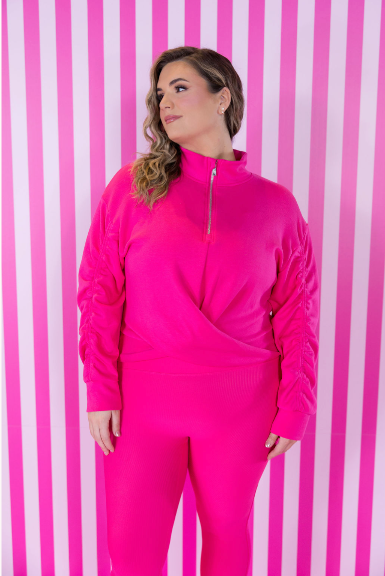 CloudLuxe Twist Quarter Zip Pullover