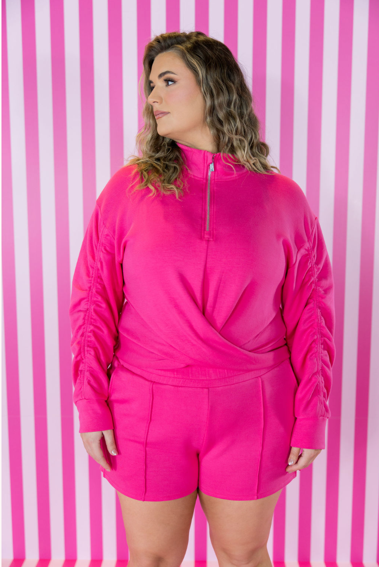 CloudLuxe Twist Quarter Zip Pullover
