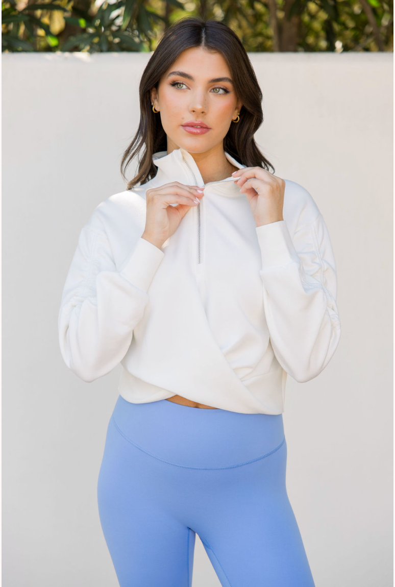 CloudLuxe Twist Quarter Zip Pullover
