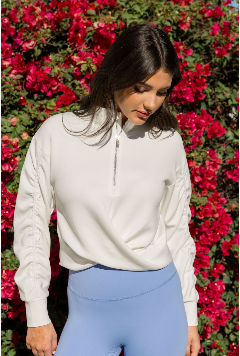 CloudLuxe Twist Quarter Zip Pullover