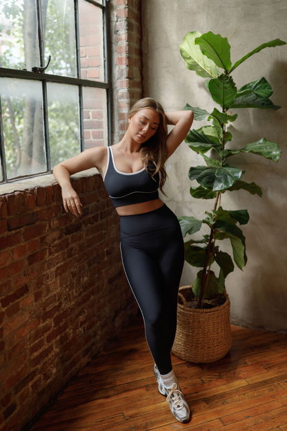 Power Piped Ribbed Bra