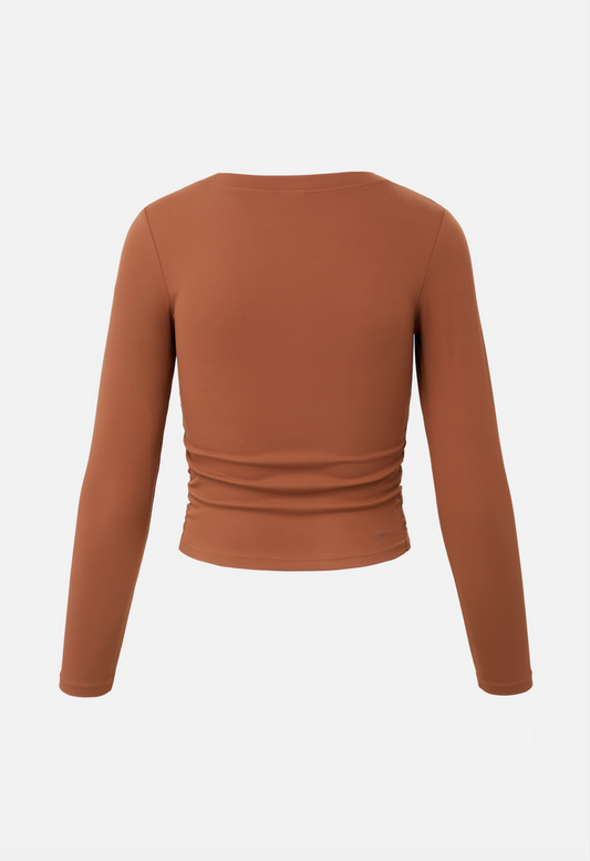 Brushed Long Sleeve Cinched Baby Tee